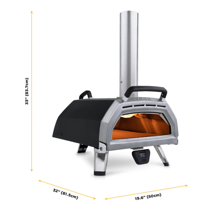 Ooni Karu 16 Multi-Fuel Outdoor Pizza Oven - Wood and Gas Fired Oven - Outdoor Cooking Pizza Oven - Fire and Stonebaked Pizza Oven for Authentic Homemade Pizzas - Dual Fuel Pizza Maker